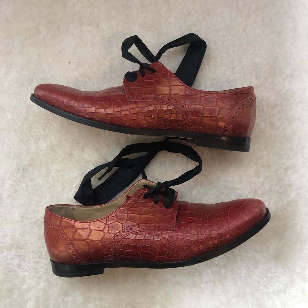 Cole Haan Red Metallic Breslyn Oxfords - Picture 6 of 8